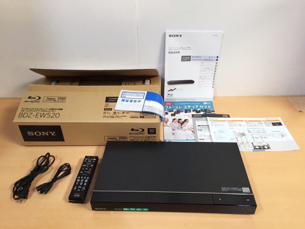 AV機器買取価格情報 大阪市東淀川区 出張でのお買取 SONY ソニー BDレコーダー 500GB BDZ-EW520 Wらくらく | 買取
