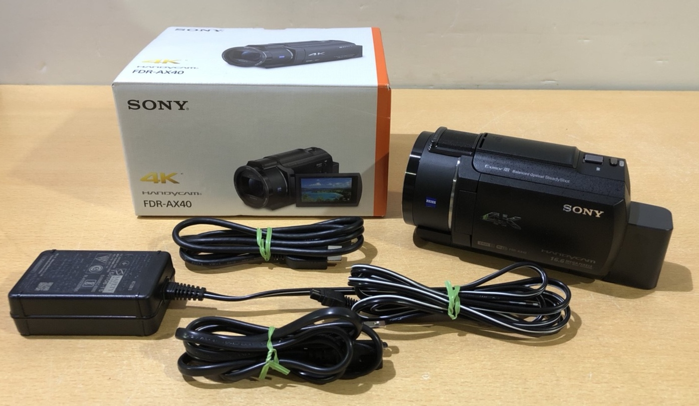 カメラ買取価格情報 東大阪市 店頭でのお買取 SONY Handycam デジタル4Kビデオカメラレコーダー FDR-AX40 ハンディカム史