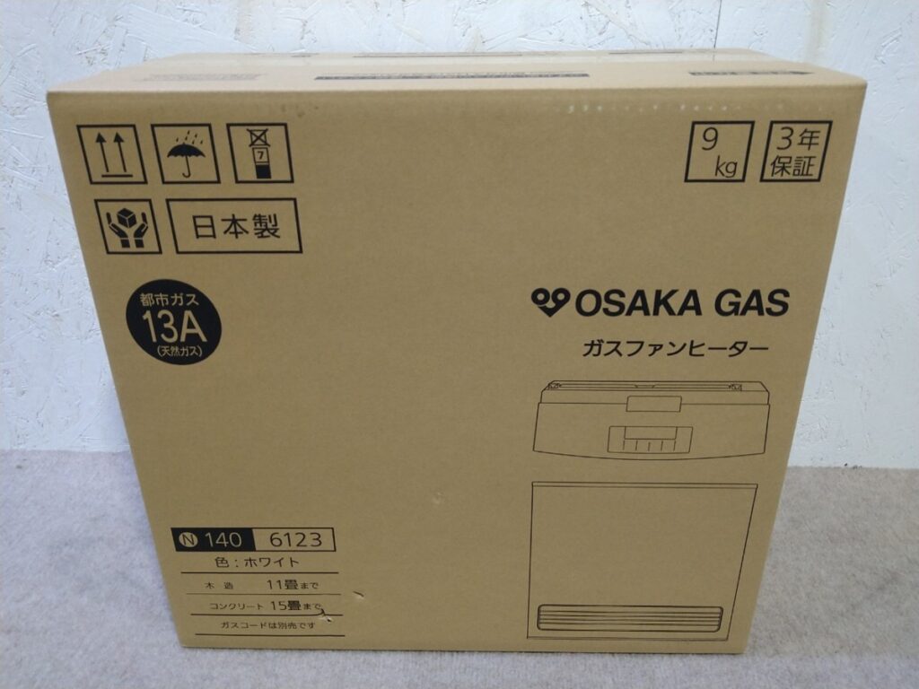家電買取価格情報 岸和田市 店頭でのお買取 大阪ガス ガスファンヒーター N140-6123 ホワイト 11畳～15畳/スタンダードモデル