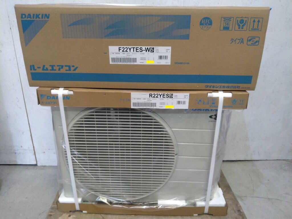 家電 買取価格情報 豊中市 出張でのお買取 DAIKIN/ダイキン 2.2kW冷暖房エアコンEシリーズ S22YTES 5畳～6畳用 2021